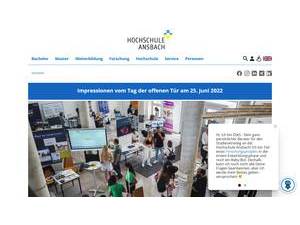 Ansbach University of Applied Sciences's Website Screenshot