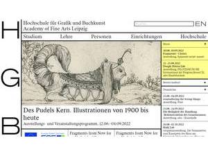 Hochschule für Grafik und Buchkunst Leipzig's Website Screenshot