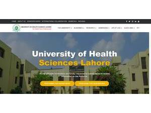 یونیورسٹی آف ہیلتھ سائنسز، لاہور's Website Screenshot