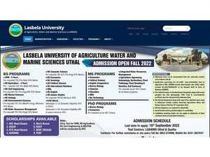 جامعة لاسبيلا للزراعة والمياه وعلوم البحار's Website Screenshot
