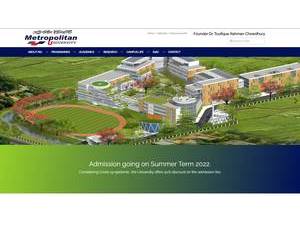 Metropolitan University's Website Screenshot