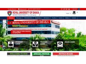 Royal University of Dhaka's Website Screenshot