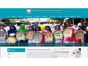 Sylhet International University's Website Screenshot