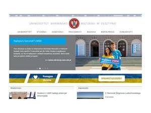 University of Warmia and Mazury in Olsztyn's Website Screenshot