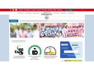 University of Parakou's Website Screenshot