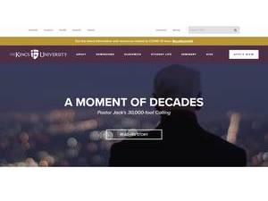 The King's University's Website Screenshot