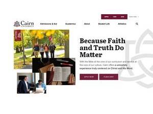 Cairn University's Website Screenshot
