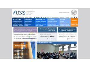 Universidad Nacional del Sur's Website Screenshot