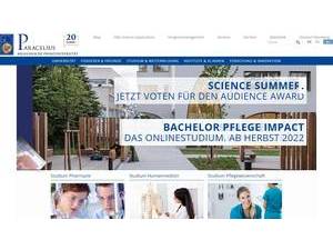 Paracelsus Medizinische Privatuniversität's Website Screenshot