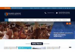Nnamdi Azikiwe University's Website Screenshot