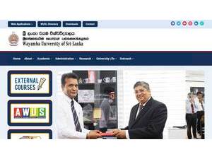 Wayamba University of Sri Lanka's Website Screenshot
