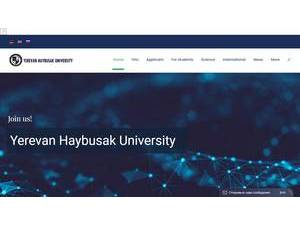 Yerevan Haybusak University's Website Screenshot