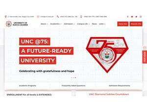 University of Nueva Caceres's Website Screenshot
