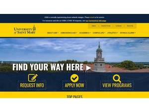 University of Saint Mary's Website Screenshot