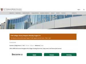 St. Thomas More College's Website Screenshot