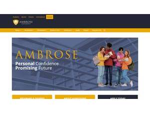 Ambrose University's Website Screenshot
