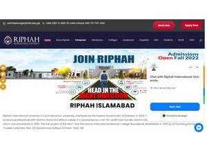 Riphah International University's Website Screenshot