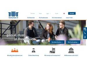 University 21, University of Applied Sciences's Website Screenshot