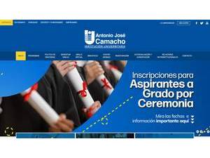 Institución Universitaria Antonio José Camacho's Website Screenshot