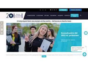Šiauliai State College's Website Screenshot