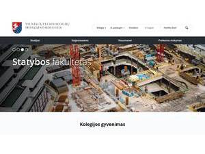 Vilniaus technologiju ir dizaino kolegija's Website Screenshot