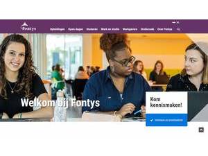 Fontys University of Applied Sciences's Website Screenshot